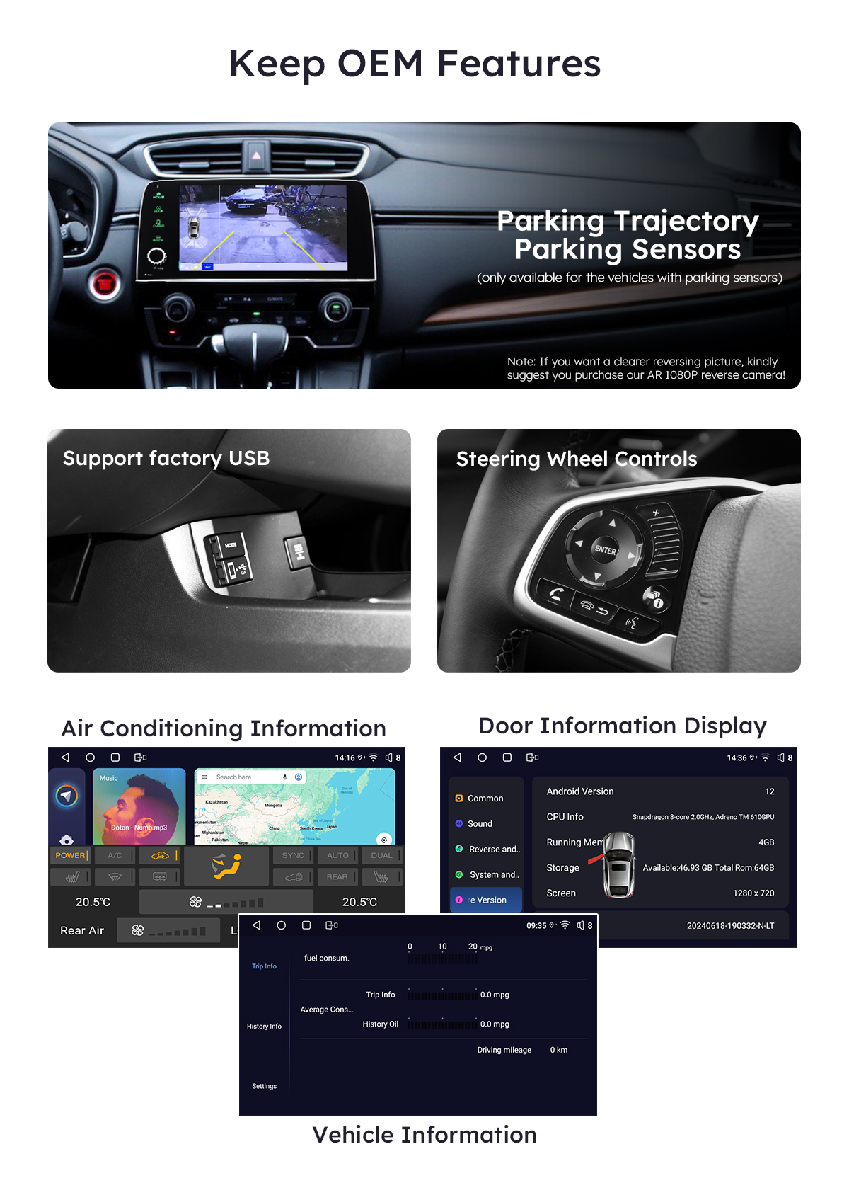 Honda CRV Android 12 head unit